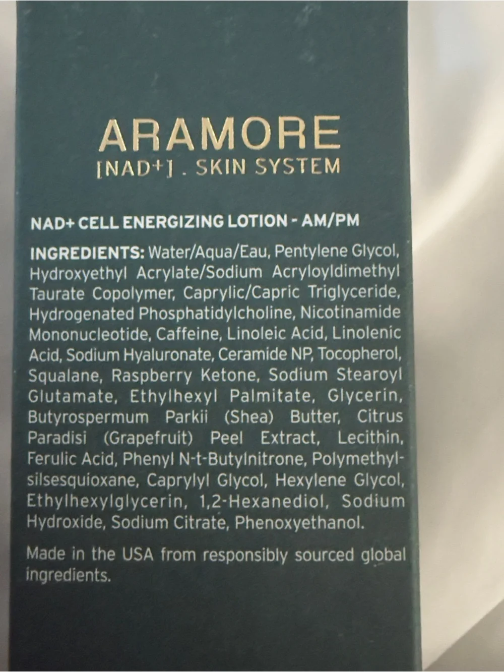 ARAMORE NAD+ Energizing Lotion Anti-Aging Face [NAD+] Skin System 15ml. BNIB  Sh